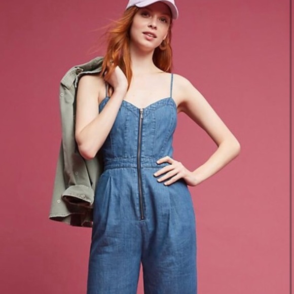 Anthropologie Pants - Pilcro denim zip-front jumpsuit